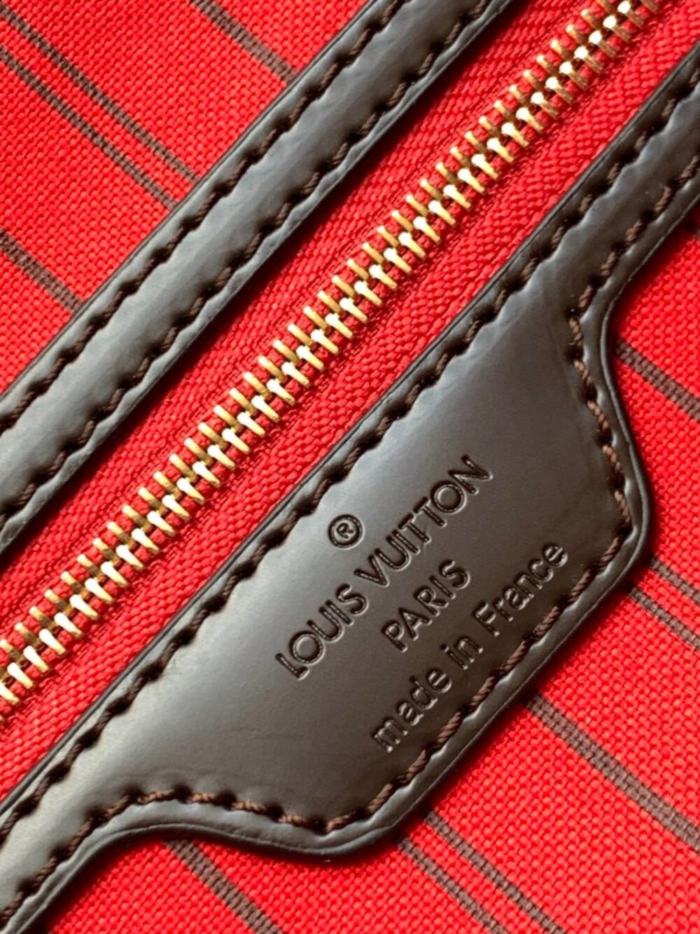 🌸 Louis Vuitton Neverfull MM Damier Ebene Cherry - Picture 9 of 9